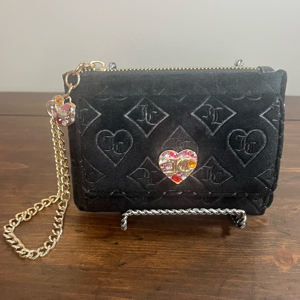 Juicy Couture Black Clutch with Gold Chain